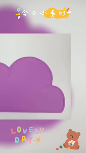 Silicone Childrens Cloud Placemat Creative Foldable Heat Insulation Pad Baby Eating Table Mat