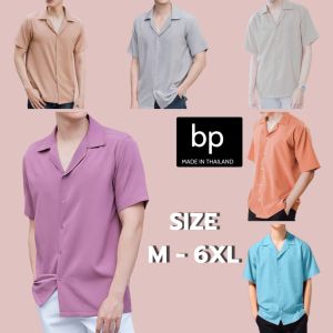bp เสื้อเชิ้ตแขนสั้น คอปก ผู้ชาย ผ้าไหมอิตาลี สไตล์ KOREA มินิมอล สีเหลือง