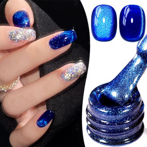 BORN PRETTY 10ml Deep Blue Jelly Glass Cat Magnetic Gel Nail Polish Summer Color Semi Permanent Manicure UV LED Gel Varnish