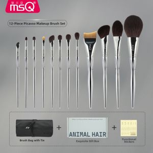 MSQ | Animal Hair Makeup Brushes Set 12 Pieces