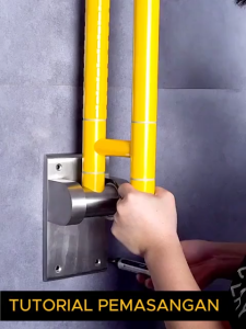 Flusso Pegangan Kloset Kamar Mandi Toilet Stainless Pegangan Kamar Mandi Putih 60cm 2476 2477