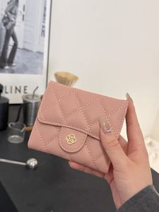 Túi Đựng Đồ Nhỏ Thời Trang Mới Cho Nữ Túi Đựng Thẻ Ngắn Nhiều Ngăn Gấp Ba Lần Khóa Kéo Túi Đựng Tiền Xu Hình Hạt Dẻ