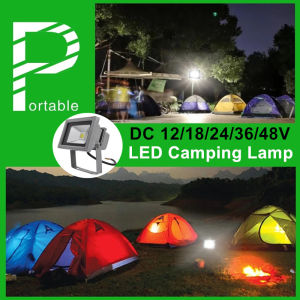 Angelila Portable 10W-100W LED Camping Lamp Waterproof Emergency Fishing Boat Barbecue Lamp Low Voltage DC 12V 18V 24V 36V 48V LED Flood Landscape Light for Walls Trees Flags Garden Yards