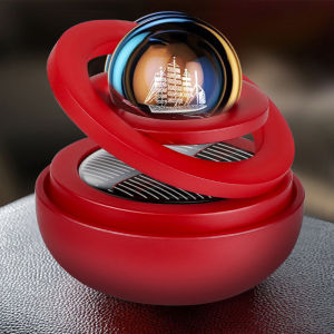 Youyuepin Solar Rotating Levitating Car Air Freshener Frosted Sail Pattern Zinc Alloy Glass Long Lasting Cologne Aromatherapy Diffuser Dashboard Car Interior Ornament 2-6 Months Fragrance Retention