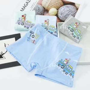 Kids Boxer Briefs Underwear Soft Cotton Breathable Cartoon Design Comfortable Girls and Boys Boxer Panties 4pcs