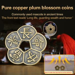 【Attract Wealth And Fortune】Money Amulet Keychain Heaven And Earth Protection Eight Trigrams Longevity And Wealth Chinese Style Decorationt 铜散钱摆件