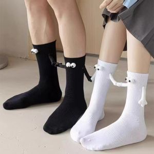 【♡Lovely girls house♡】Creative Funny Magnetic Couple Socks for Men Women Cartoon Lovely Hand In Hand Breathable Comfortable Socks