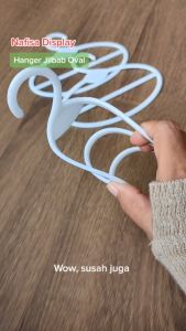 12 Pcs Gantungan Jilbab Oval Putih Hanger Plastik Display Hijab Segi Empat Dan Pashmina