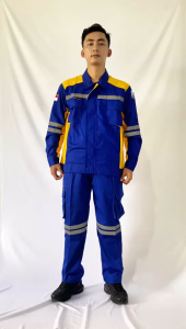 Satu Setel Baju Safety Benhur Kombinasi Kuning Keren