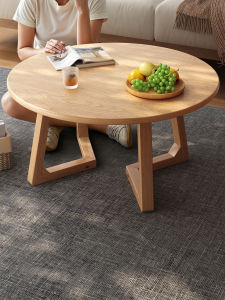 FWTDF | Small Household Luxury Round Wooden Leg Coffee Table