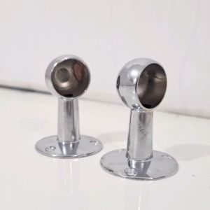 Bracket Gayung Pipa Bulat 1 Inch Sepasang Stainless Tutup Dudukan Shock Ujung Tembok