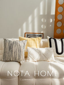 Geometric Soft Yellow Fleece Throw Pillow