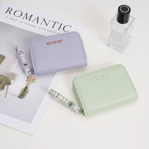 Dopamine Color Mini Womens Short Wallet Compact Cute Card Holder Money Clip Pocket For Student Cash Coin Storage Oragnizer