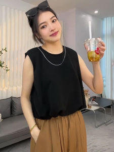 Simple Commute Solid Color Sleeveless Tank Top Womens Thin Summer New Loose Breathable Upper Apparel Fashion Casual Wear