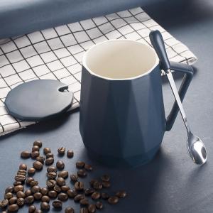 Besee | Large Capacity Office Ceramic Cup With Lid And Spoon