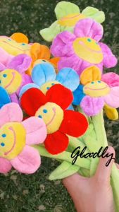 ดอกไม้ยิ้ม ทานตะวันหน้ายิ้ม ดอกไม้ผ้ากำมะหยี่ ก้านดัดงอได้ เชือกผูกผ้าม่าน ของขวัญปัจฉัม รับปริญญา วันเกิด