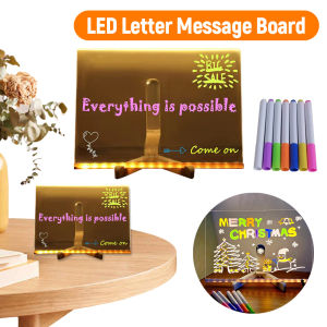 LED Note Night Light Board With Colorful 7 Pens DIY Acrylic Message Board Children‘s Drawing Board For Kids Birthday Gifts