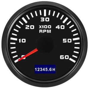 RYSJM | 3000-8000rpm 52mm Tachometer 7 Colors Backlight 3K/4K/6K/7K/8K rpm Tacho Gauge Hour Meter for Gasoline Diesel Car Boat Yacht 12V
