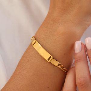 STAINLESS GOLD CUSTOMIZED BRACELET FOR ADULT SIZE |  PERFECT FOR COUPLES | MISS JAY