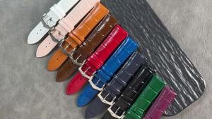 High Quality Calfskin Genuine Leather Strap 14mm 16mm 18mm 20mm 22mm Steel Pin Buckle Watch Band Slub Pattern Watch Accessories