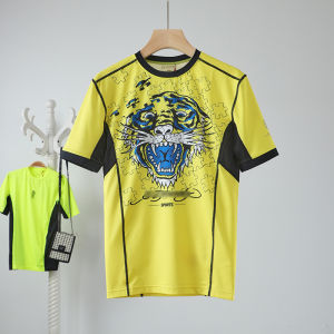 NoNoE Station 2025 Summer New Short Sleeve Personality Print T-Shirt Breathable Fitness Sports Top Trendy Youth Popular round Neck