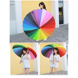 (Malay inventory) Colorful Rainbow Umbrella/16 Bone length Umbrella/Anti UV Sunscreen and Rainproof Canopy Payung Pelangi 彩虹伞