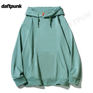 American Retro Sweatshirt Mens Hoodie Pure Color Loose Sports Plus Size Casual Male and Female Couples Wear Outwear Basic Style