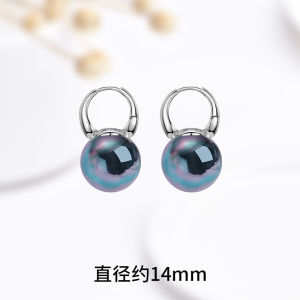 Trendy Silver Plated 18K Gold round Bead Earrings Embedded Natural Pearl 925 Silver Ear Clasps Allergy Free Fashion Jewelry