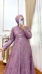 Gamis Wanita Kondangan Terbaru & Set Dress Ceruty Babydoll