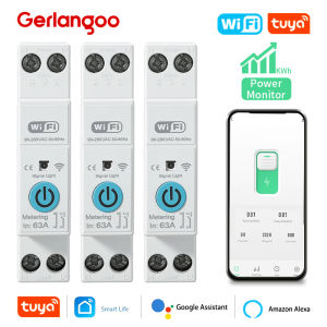 1P+N Tuya WIFI Smart Circuit Breaker Over-Voltage/Current/Power Protector Under Voltage Protection Voice Remote Control Switch