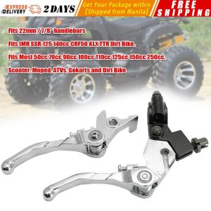 【Silver】22mm Twin Brake Lever Handle for 50cc 70cc 90cc 100cc 110cc 125cc Pocket Mini Dirt Bike ATV ATV-Brake-Lever