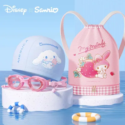 Mesuca | Professional Large Swim Cap for Girls with Cute Design No Tug Cotton Material Long Hair Friendly