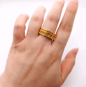 Yon Hing Cincin Octagon Sempoa Abacus Saiz 24 Emas 916