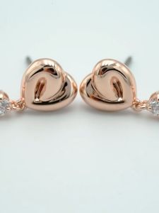 💖Swarovski💖 Rose Gold Heart-Shaped Diamond Earrings S925 Sterling Silver Womens Fashion Earrings Hypoallergenic Non-Allergenic Valentines Day Gift Birthday Gift for Girlfriend Best Friend