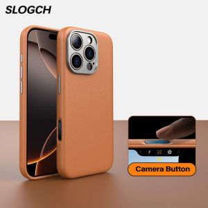 【Camera Button】Luxury MagSafe Magnetic Leather Phone Case For iPhone 16 Pro Max Skin-friendly with Alloy Lens Frame Back Cover For iPhone 16 Military Shockproof Protective Casing