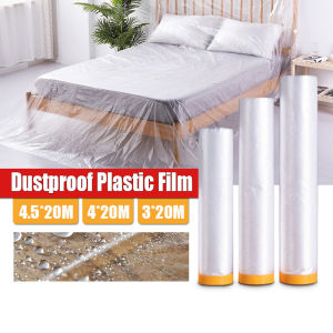 [2-3 Days Delivery] 4.5m x 20m Plastic Dust Cover Protective Plastic Sheet Disposable Furniture Dustproof Cover Protective Cover Plastic Cover Plastic Film for Home Improvement CNY Gift Present