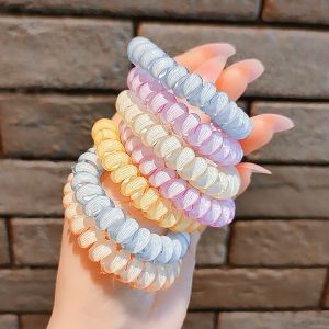 Cột tóc lò xo màu pastel trong suốt cực xinh H11