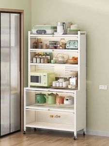 LL Rak Dapur Multi-layer Dengan Roda Pintu / Rak Dapur Serbaguna / Rak Dapur Serbaguna