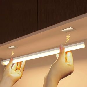 Đèn LED Không Dây Cảm Biến Chuyển Động Đèn Ngủ USB Có Thể Sạc Lại Tủ Quần Áo Đèn Dưới Đèn Nền Đèn Ngủ Hình Chữ Nhật Cho An Toàn Gia Đình