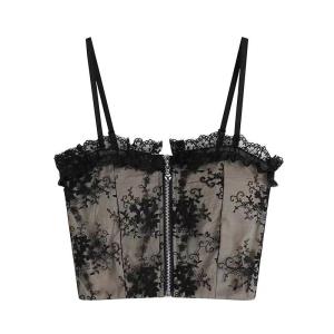 🦋 VEVE Korean Style Flower Outer Wear Tube Top Lace Slim Camisole for Women