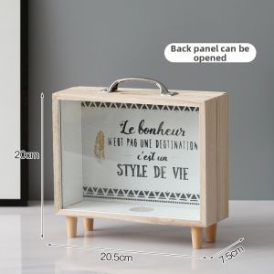 Large Capacity Creative Wooden Money Box