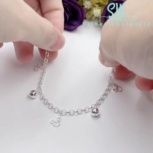 SilverWholesale #BB155 Original Silver 925 "Sparkling Mickey Mouse" Baby Bracelet Anklet (Gelang Kaki/Tangan untuk Baby)