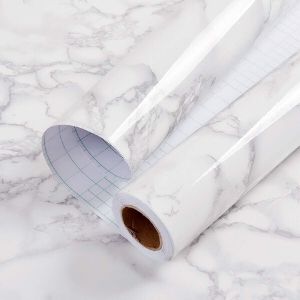 Self-adhesive Kitchen Cabinets Wallpaper Rolls for Walls Waterproof Marble Wall Sticker Vinyl Oil Proof Contact Paper Home Decor