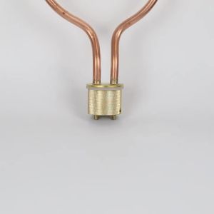 2KW 220V Red Copper Electric Heat Tube for Autoclave - 42mm Flange Circular Shape Heating Element for Sterilizing Pan