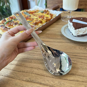 High Quality 304 Stainless Steel Rice Spoon Soup Spoon Serving Spoon Home Use Chefs Wife Favorite Dining Utensils