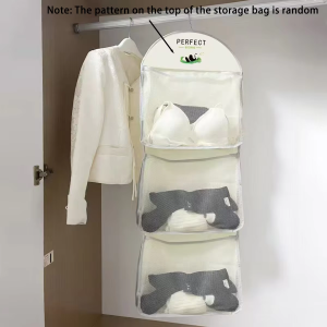 Cute Panda Multi Layer Mesh Hanging Storage Bag Over The Door Closet Organizer For Lingerie Socks And Small Accessories