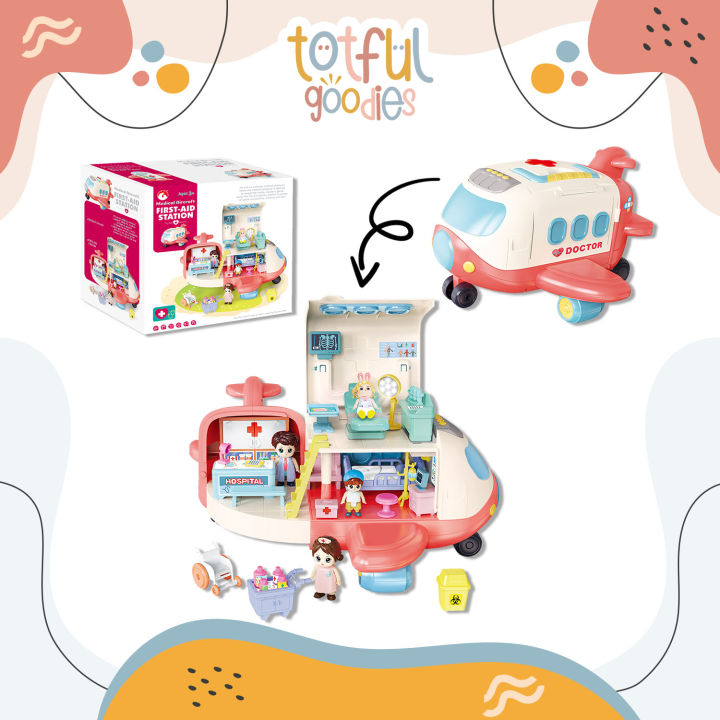 Kids MEDICAL AIRCRAFT HOSPITAL Play Pretend Role 2-in-1 Mini Scene Gift  Girl Boy Toy Playset Lazada PH