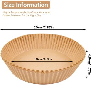 Air Fryer Paper 100 pcs Square and Round Disposable Baking Paper Round Parchment Paper Liners Airfyer Kertas Non-Stick Steamer