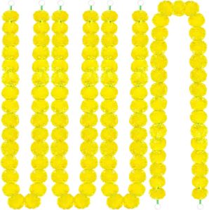 1Pcs 1.5M Artificial Marigold Flowers Garland Halloween Decorations for Home Decor Garden Outdoor Door Wedding Orange Ornament