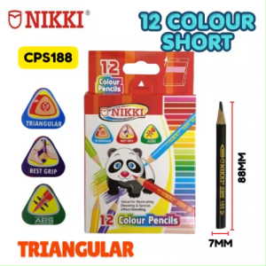 NIKKI Colour Pencil / Pensel Warna 12/24 Colour Short&Long (TRIANGULAR/HEXAGON)